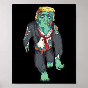 Trump Zombie Süßer Präsident Halloween Lustiges Ge Poster