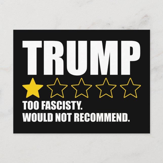 Trump - Zu Faszination würde nicht empfehlen Postkarte (Vorderseite)