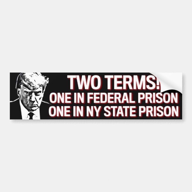 Trump - Zwei Amtszeiten Gefängnis Mugshot Anti-Tru Autoaufkleber (Vorne)