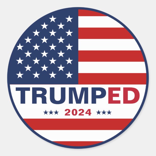 Trumped 2024: Präsidentschaftswahlen unter amerika Runder Aufkleber (Vorderseite)