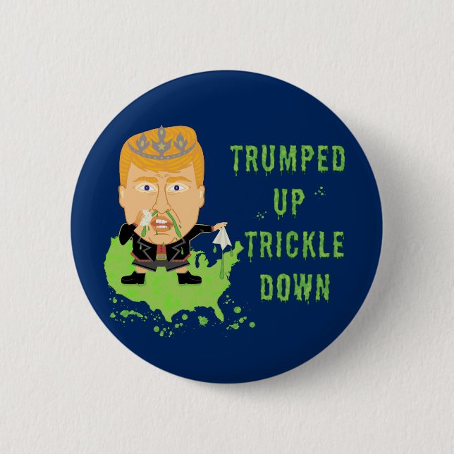 Trumped herauf tröpfeln Sie unten politischen den Button (Vorderseite)