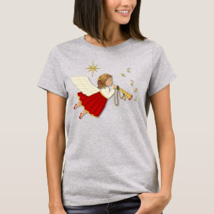 Trumpet Angel und Weihnachtsstern T-Shirt
