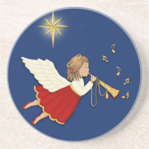 Trumpet Angel und Weihnachtsstern Untersetzer