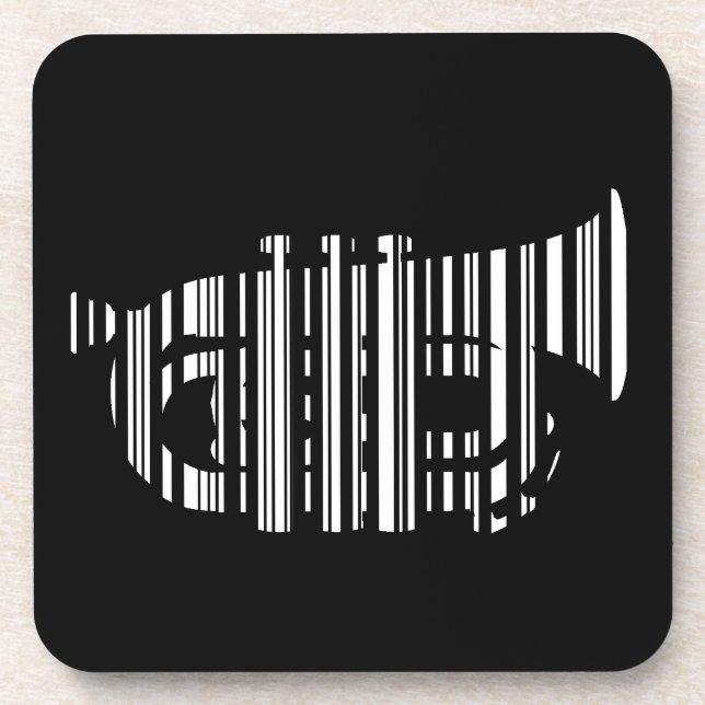 TRUMPET BAR CODE Music Barcode Design Getränkeuntersetzer (Vorderseite)