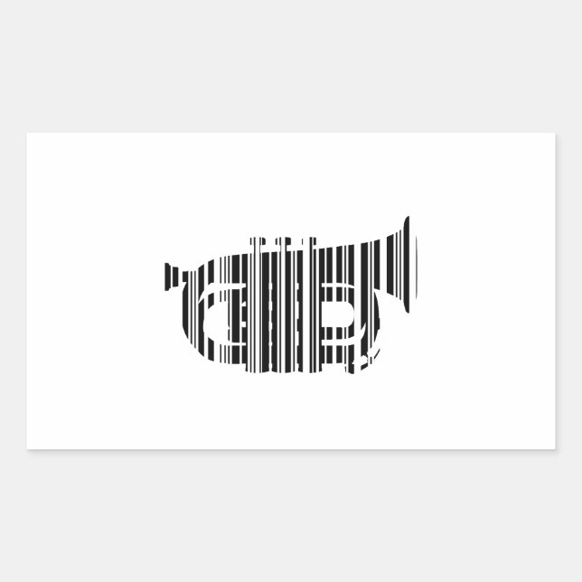 TRUMPET BAR CODE Music Barcode Design Rechteckiger Aufkleber (Vorderseite)