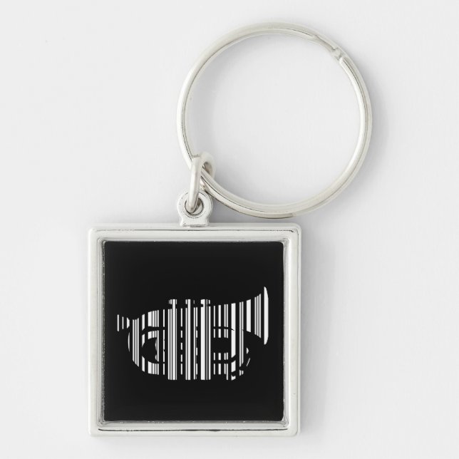 TRUMPET BAR CODE Music Barcode Design Schlüsselanhänger (Vorne)