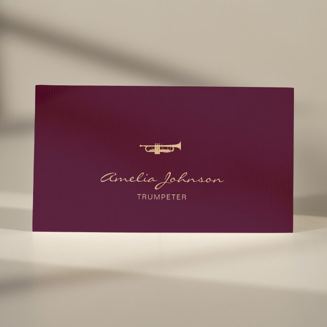 Trumpet Beruflich Brass Teacher Burgundy Visitenkarte (Von Creator hochgeladen)