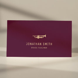 Trumpet Beruflich Music Teacher Burgundy Visitenkarte