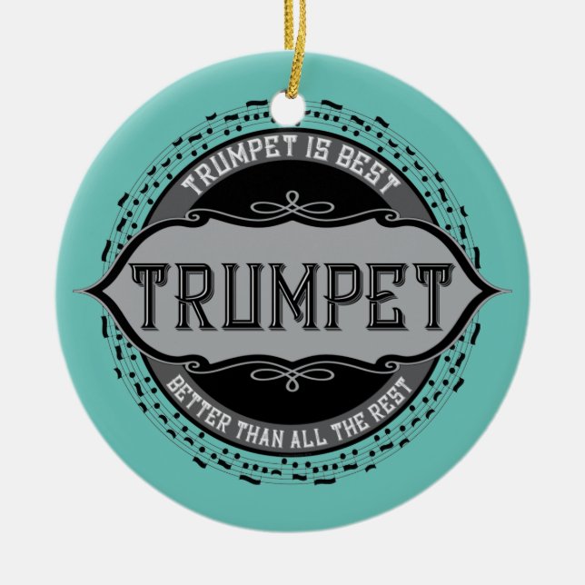 Trumpet Best Musiknote Circle Keramik Ornament (Vorne)