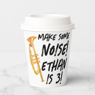 Trumpet Birthday Party Paper Cups - Musik Geburtst Pappbecher