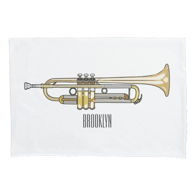 Trumpet-Cartoon-Abbildung Kissenbezug (Vorderseite)