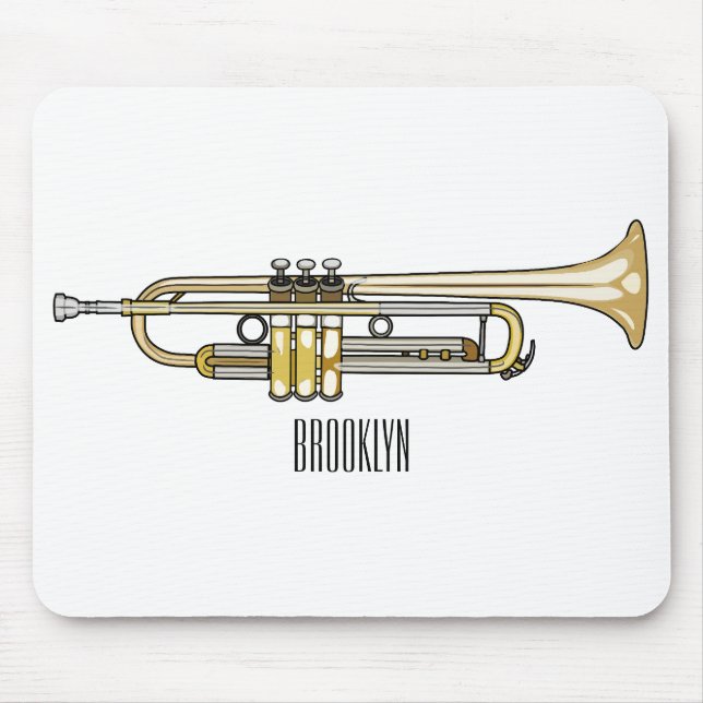 Trumpet-Cartoon-Abbildung Mousepad (Vorne)