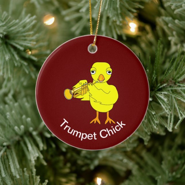 Trumpet Chick Keramik Ornament (Baum)