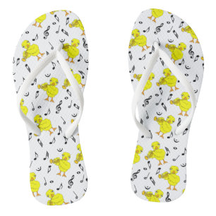 Trumpet Chick Musiknoten Flip Flops
