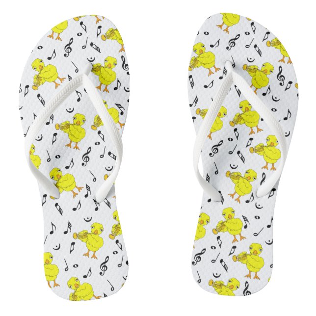 Trumpet Chick Musiknoten Flip Flops (Fußbett)
