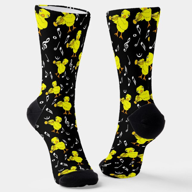 Trumpet Chick Musiknoten Socken (Gewinkelt)