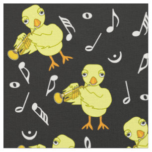 Trumpet Chick Musiknoten Stoff