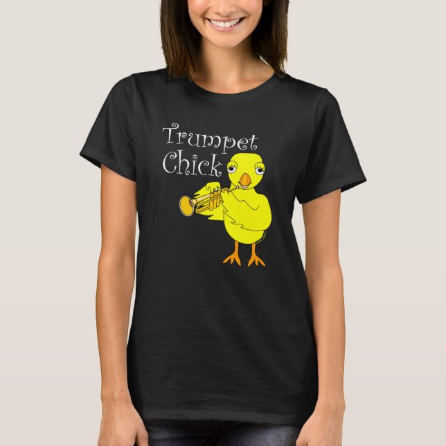 Trumpet Chick Text T-Shirt (Vorderseite)