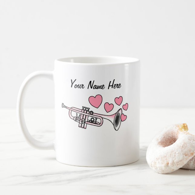 Trumpet Custom Wedding Tasse Brass Musiker (Mit Donut)