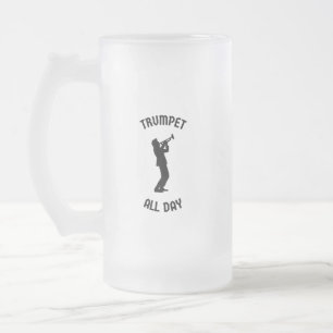 Trumpet den ganzen Tag Mattglas Bierglas