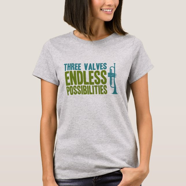 Trumpet - Drei Ventile, endlose Möglichkeiten T-Shirt (Vorderseite)