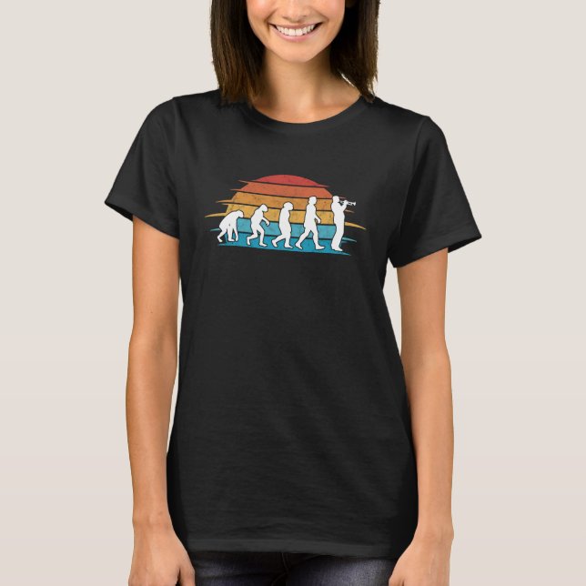 Trumpet Evolution Retro Trumpet Player Retro Trump T-Shirt (Vorderseite)