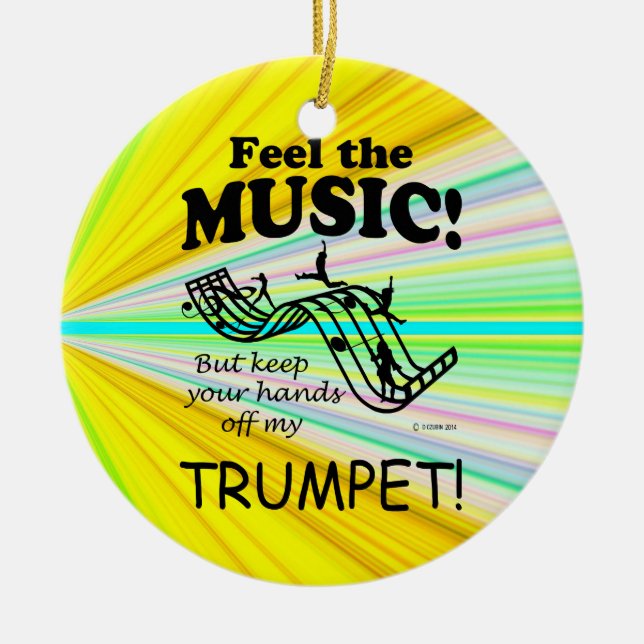 Trumpet fühlen Sie die Musik Keramik Ornament (Vorne)