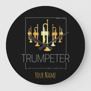 Trumpet Geboren, Trumpeter für Musiker zu sein Große Wanduhr