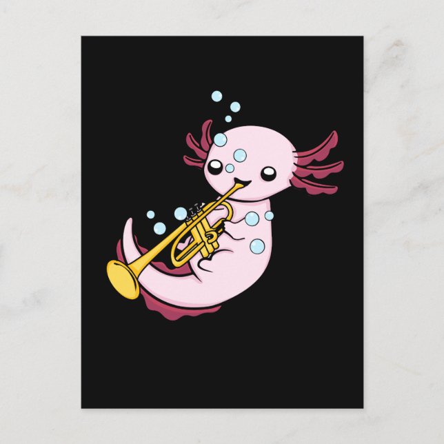 Trumpet Geschenk Kinder Marching Band Axolotl Trum Postkarte (Vorderseite)