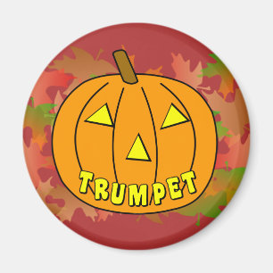 Trumpet Halloween Pumpkin Magnet