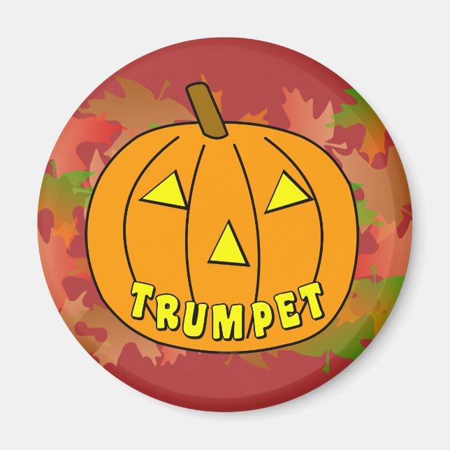 Trumpet Halloween Pumpkin Magnet (Vorne)