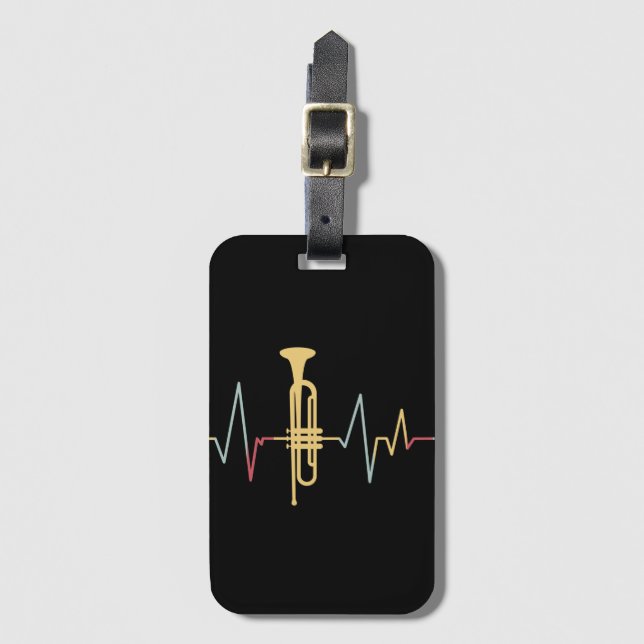 Trumpet Heartbeat Gepäckanhänger (Vorderseite Vertikal)