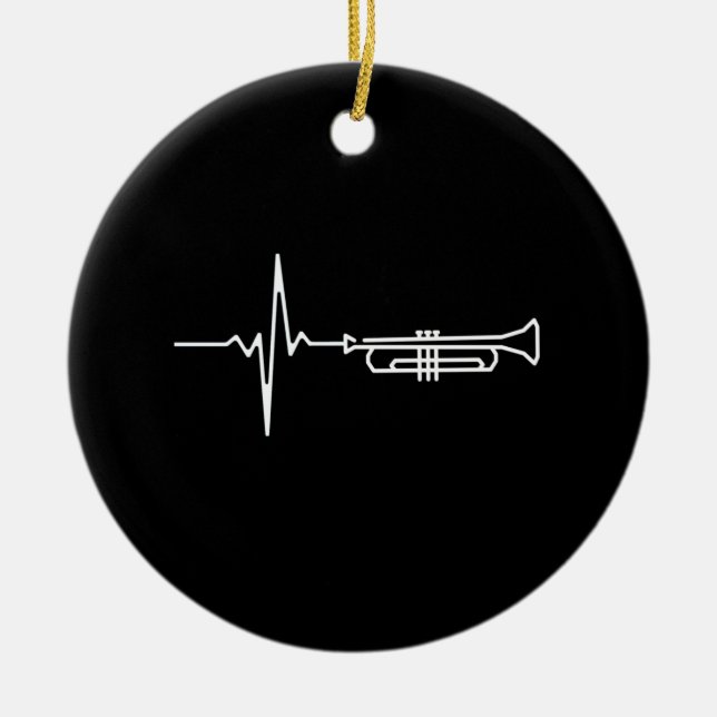 Trumpet Heartbeat Keramik Ornament (Vorne)
