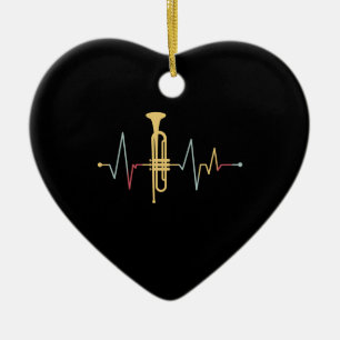 Trumpet Heartbeat Keramik Ornament