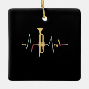 Trumpet Heartbeat Keramikornament