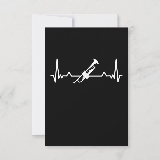 Trumpet Jazz Music Heartbeat Funny Gift Dankeskarte (Vorderseite)