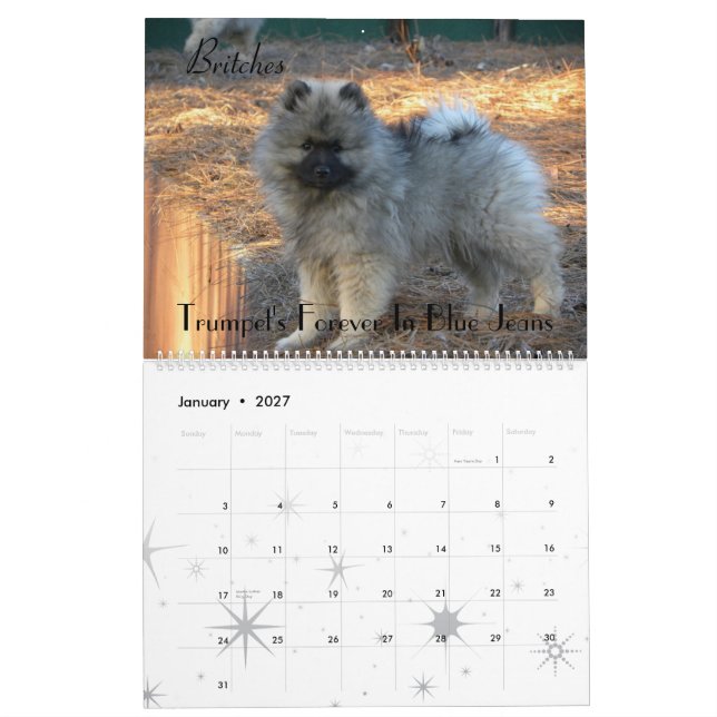 Trumpet Keeshond Calendrier 2012 (Jan 2027)