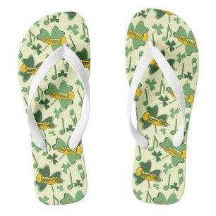 Trumpet Kleeblatt Musiknoten Flip Flops