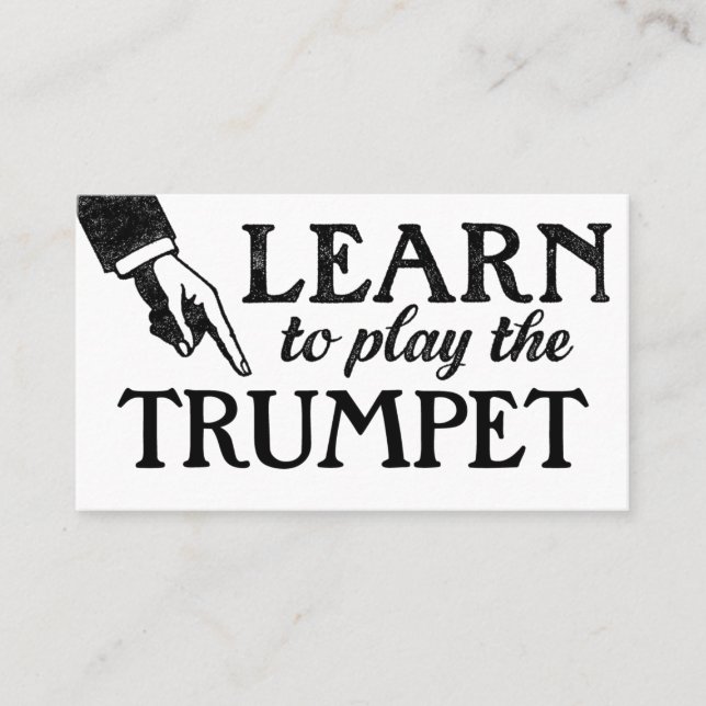 Trumpet Lektionen Visitenkarten - Coole Vintage Visitenkarte (Vorderseite)