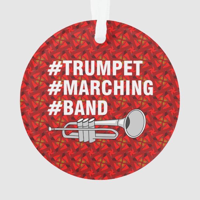 Trumpet Marching Band Hashtags Ornament (Rückseite)
