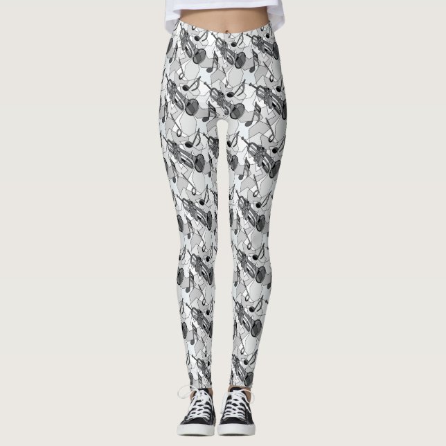 Trumpet Music Anmerkung Fragmente Leggings (Vorderseite)