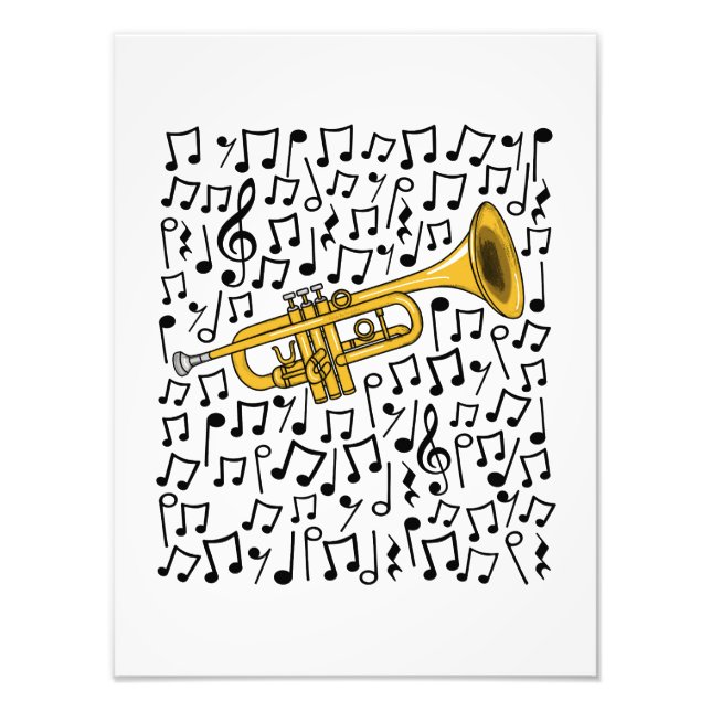 Trumpet Musical Notes Trumpeter Brass Musician Fotodruck (Vorne)