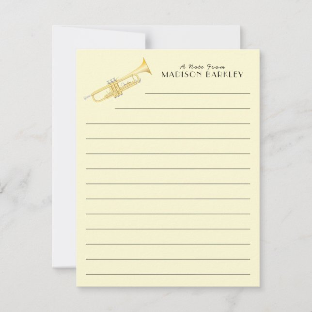 Trumpet Musician Band Lehrer Danke Karte (Vorderseite)