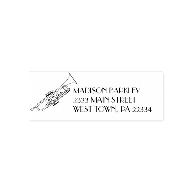 Trumpet Musician Band Lehrer Selbstfarbige Briefma Permastempel (Design)