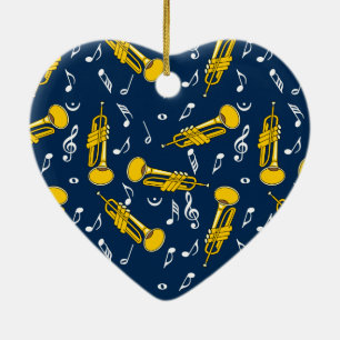 Trumpet Musiknoten Pattern Keramik Ornament