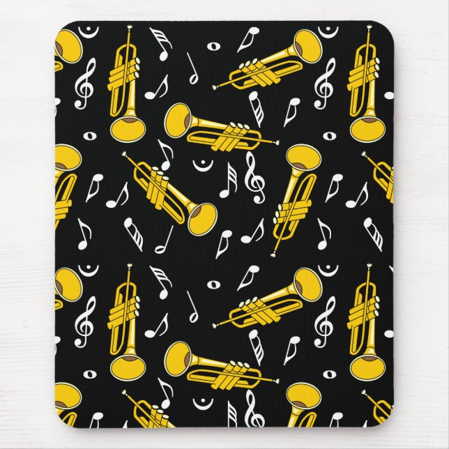 Trumpet Musiknoten Pattern Mousepad (Vorne)