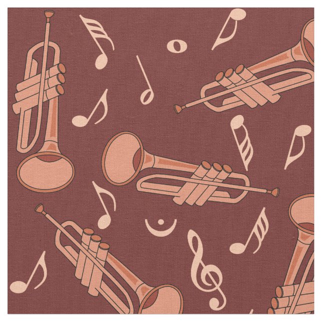 Trumpet Musiknoten Pattern Stoff (Nahaufnahme)