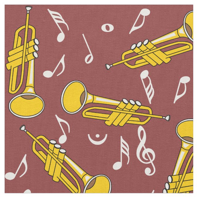 Trumpet Musiknoten Pattern Stoff (Nahaufnahme)