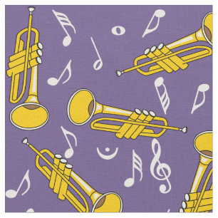 Trumpet Musiknoten Pattern Stoff