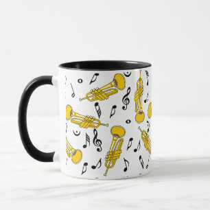 Trumpet Musiknoten Pattern Tasse